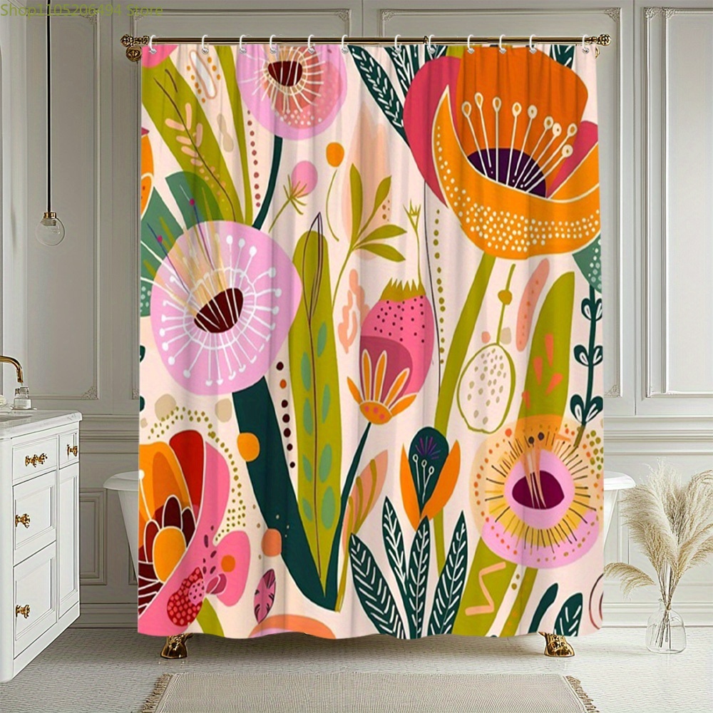Home Bathroom Ideas - Rideau de douche à motif floral