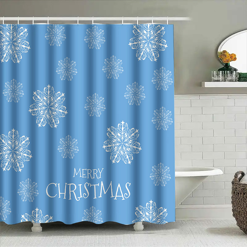 Home Bathroom Ideas - Rideau de douche de noël flocon