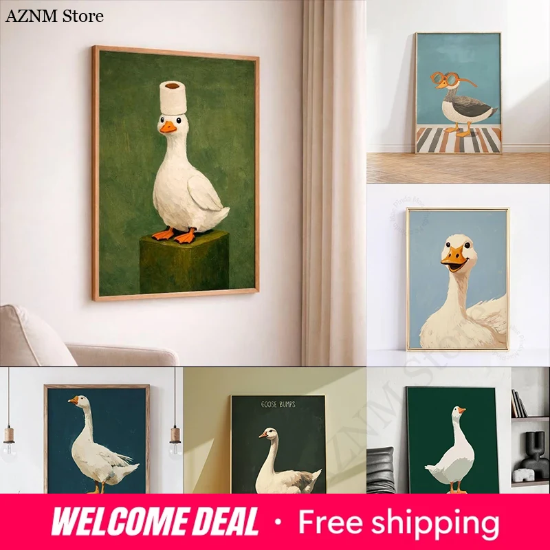 Home Bathroom Ideas - Affiche Canard Oie, Décoration Murale Amusante