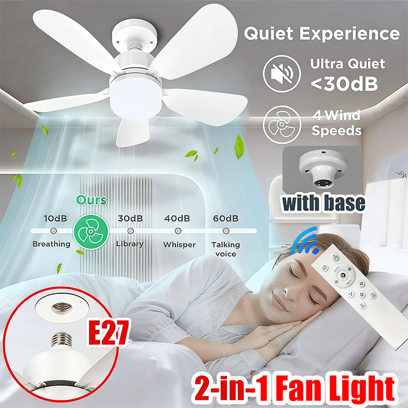 Home Bathroom Fan - E27 vis ventilateur de plafond lumière