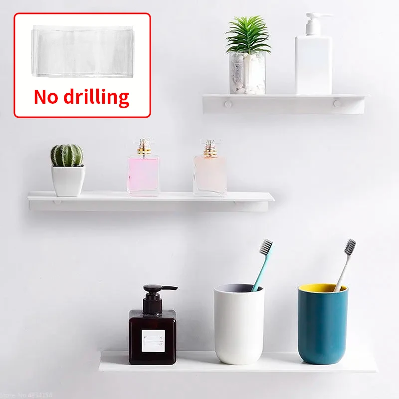 Tiny Home Bathroom Kitchen - Petite étagère sans perçage, porte-shampooing, mur