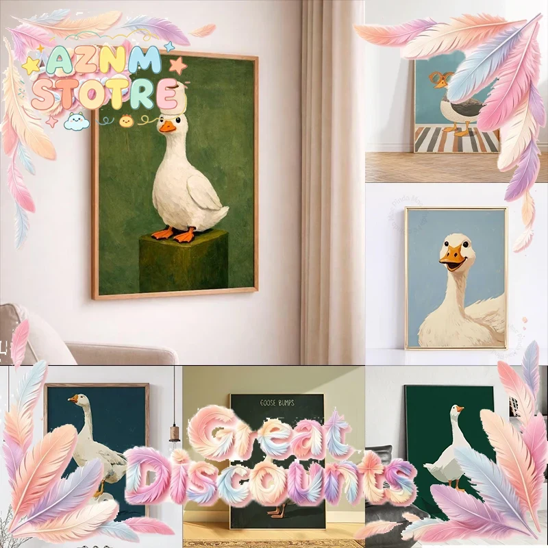 Home Bathroom Ideas - Affiche Canard Oie, Décoration Murale Amusante