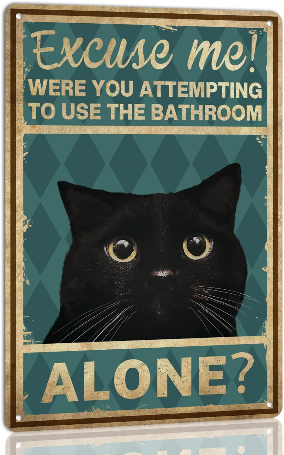 Home Alone Bathroom - Panneau mural en étain amusant «