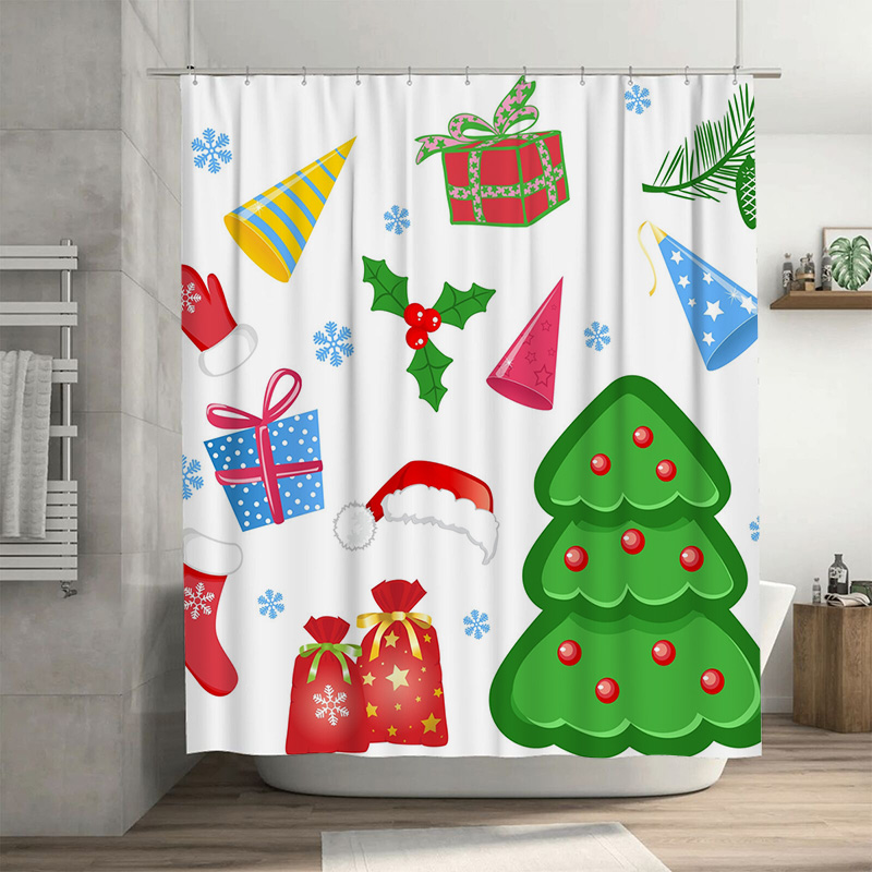 Home Bathroom Ideas - TU rideau de douche noël forêt