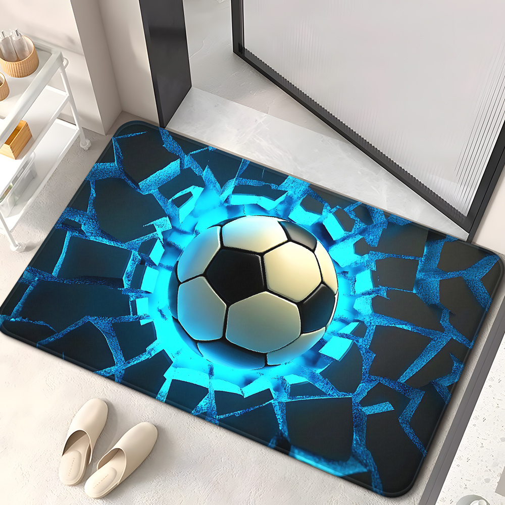 Home Bathroom Break - Tapis en flanelle à thème sportif,