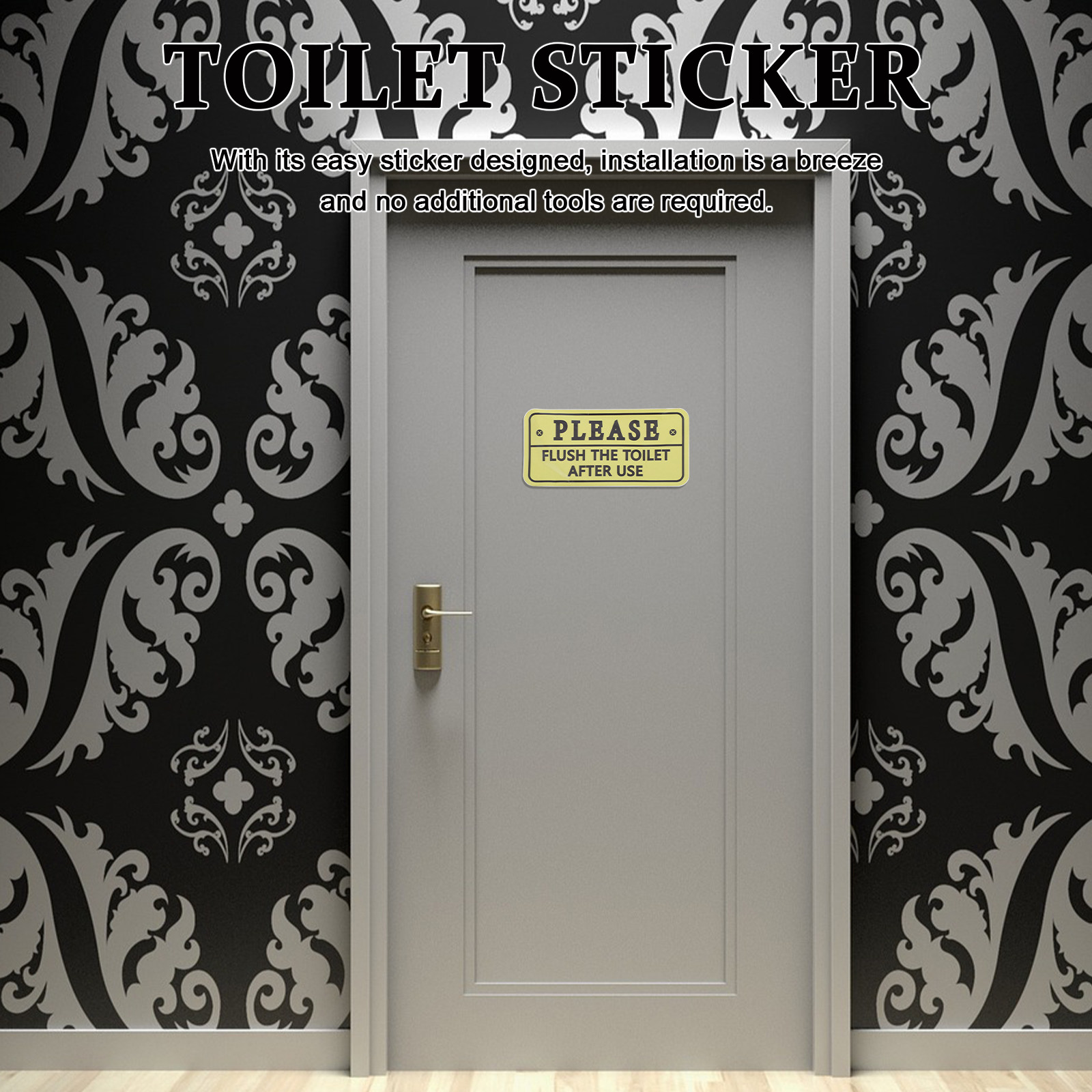 Home Bathroom Etiquette - Lot de 2 autocollants de rappel