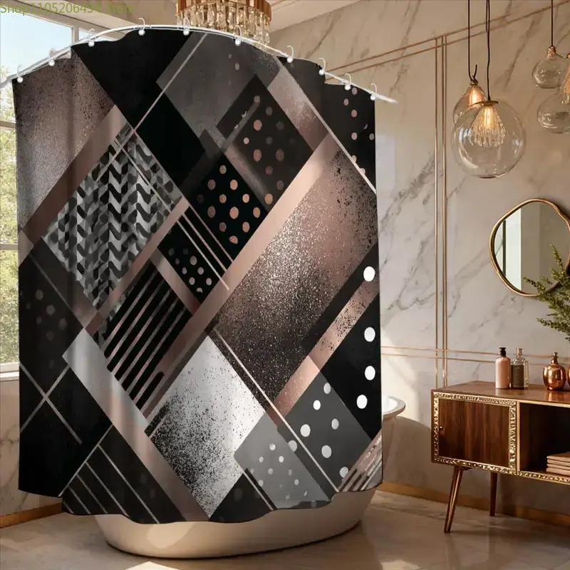 Rideau de douche géométrique a - Home Bathroom Ideas avis et prix