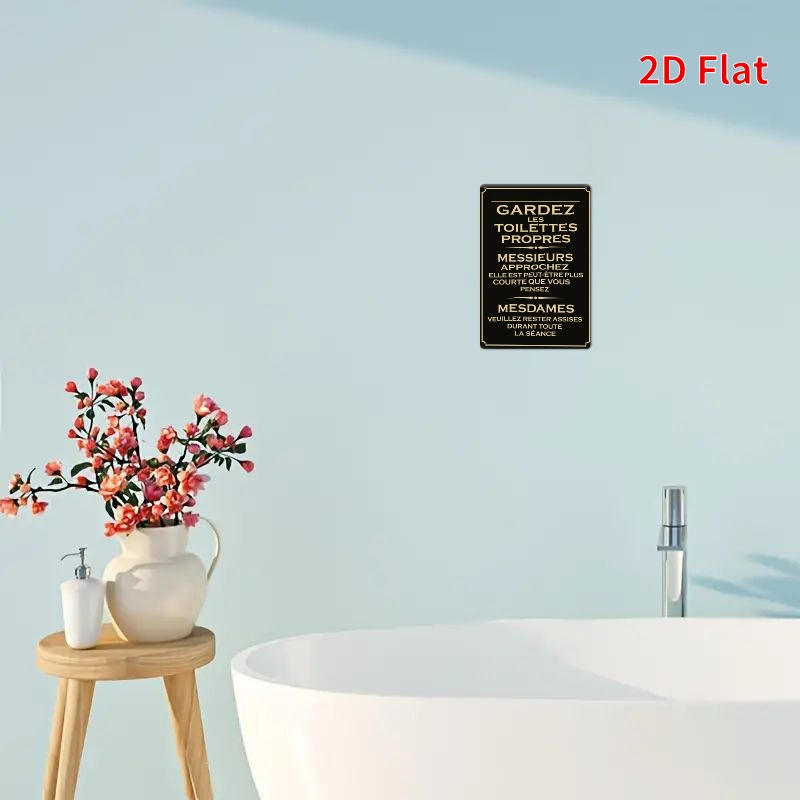 Plaque Métallique Vintage 2D,  - Home Bathroom Etiquette avis et prix