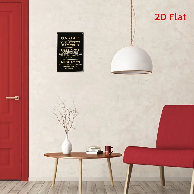Plaque Métallique Vintage 2D,  - Home Bathroom Etiquette avis et prix