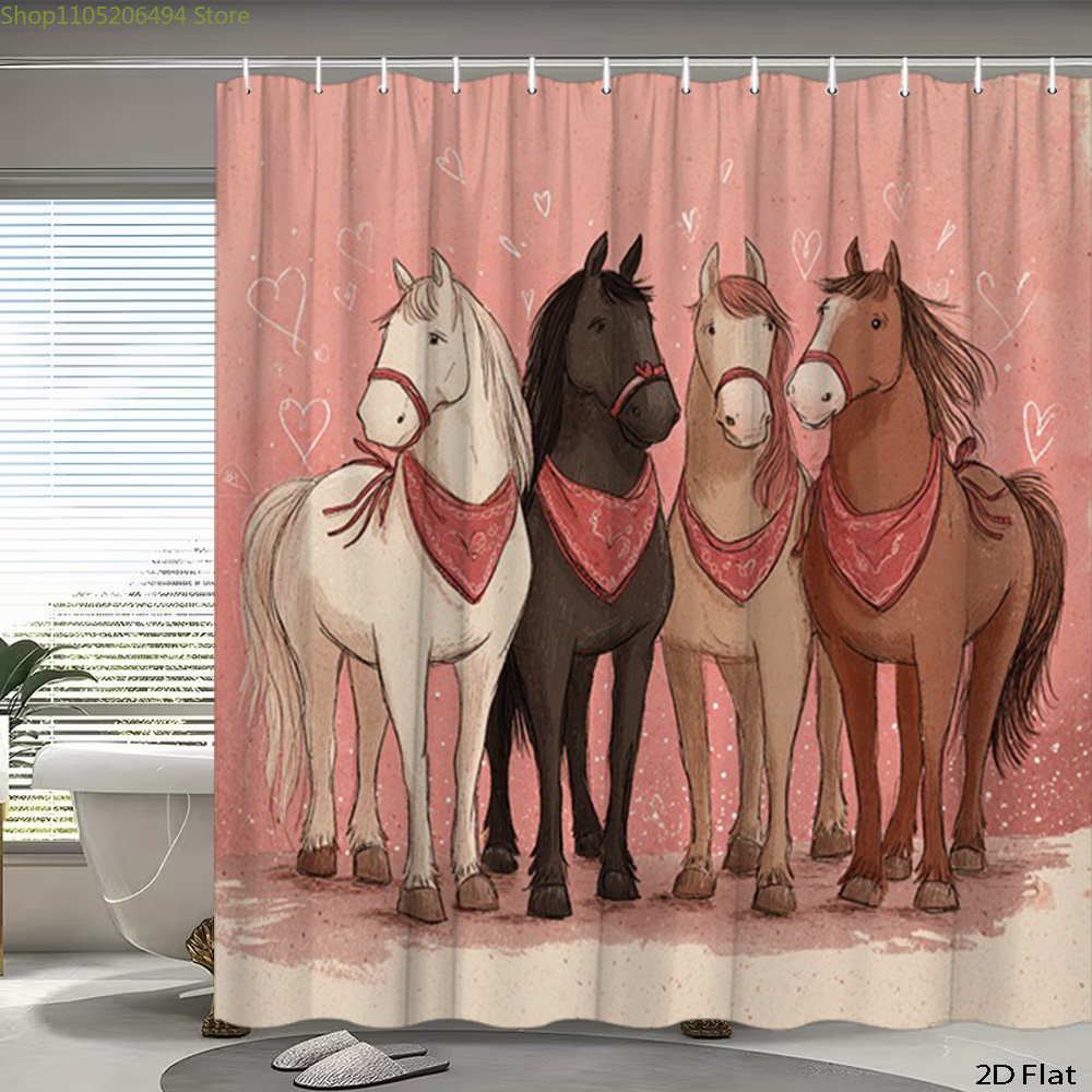Rideau de douche avec chevaux  - Home Bathroom Ideas avis et prix