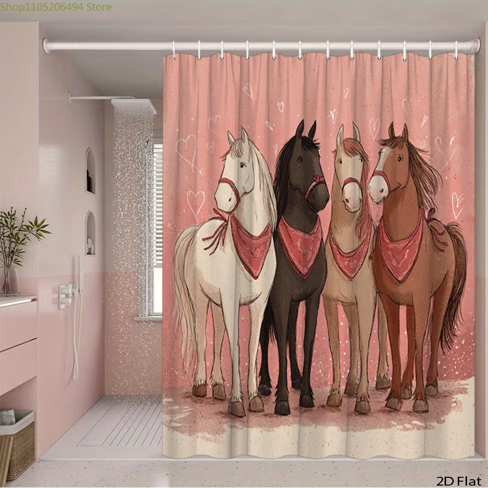Rideau de douche avec chevaux  - Home Bathroom Ideas avis et prix